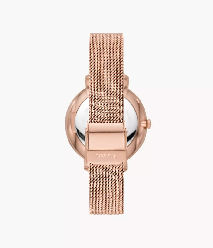 Jacqueline Three-Hand Date Rose Gold-Tone Stainless Steel Watch ES4628