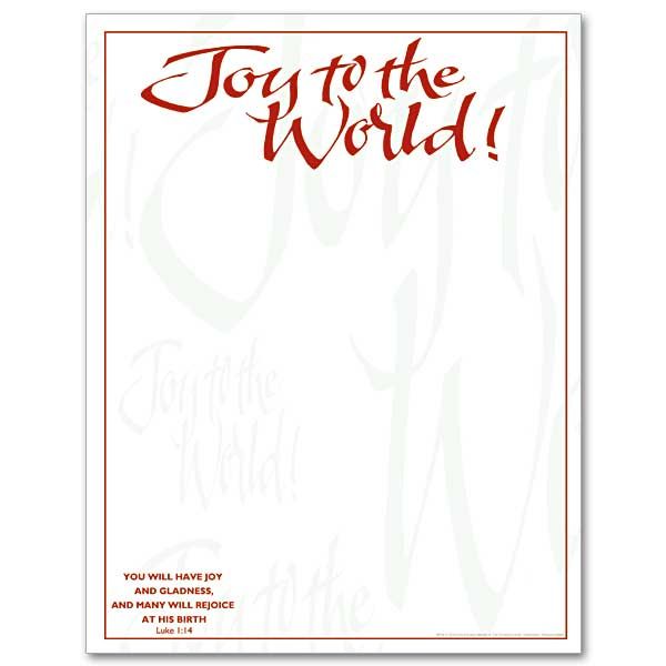 Joy to the World: stationery pack of 21