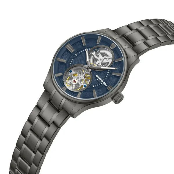 Kenneth Cole Automatic Blue Dial With Grey Stainless Steel Strap Watch For Men kcwgy0049803mn