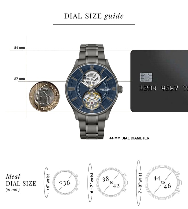 Kenneth Cole Automatic Blue Dial With Grey Stainless Steel Strap Watch For Men kcwgy0049803mn
