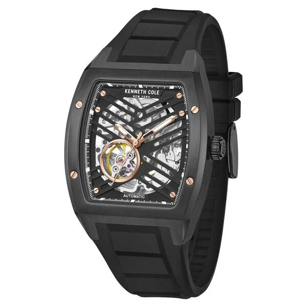 Kenneth Cole Automatic Silicone Strap Watch For Men kcwgz0046103mn