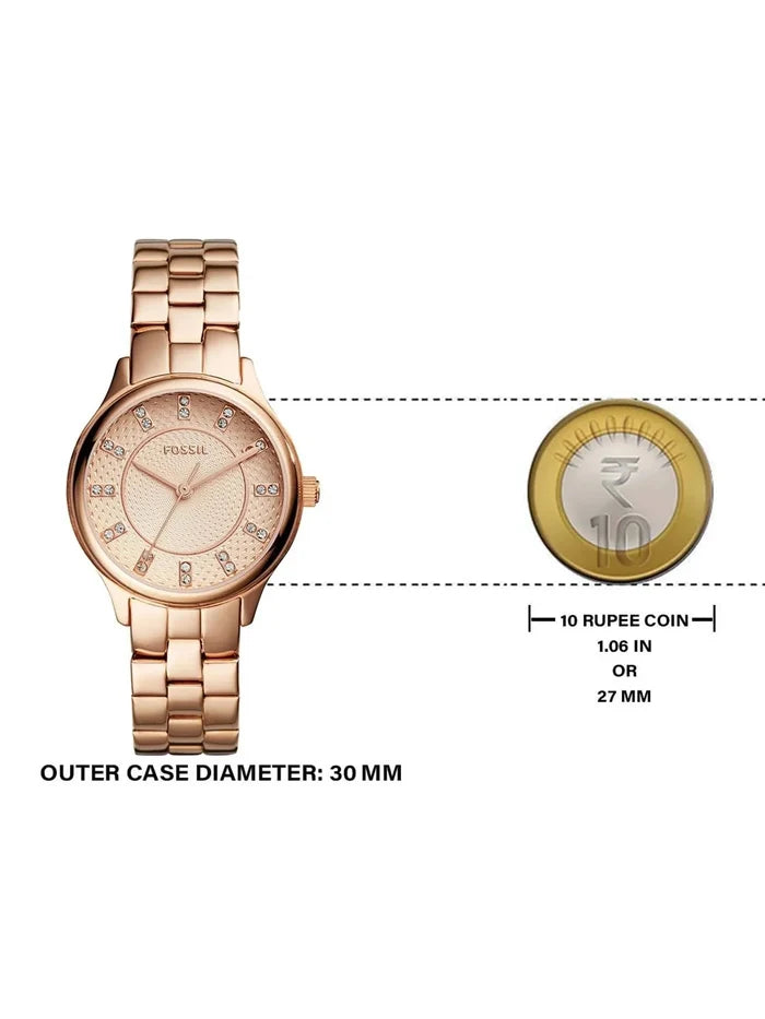 Modern Sophisticate Three-Hand Rose Gold-Tone Stainless Steel Watch BQ1571