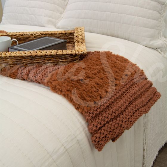 Plush Knit Throw ~ Rust