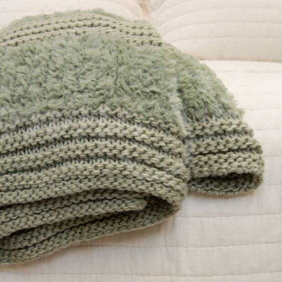 Plush Knit Throw ~ Sage