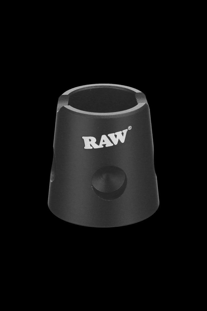 Black RAW smokers rolling box with a rotating compartment.