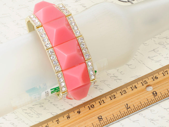 Royal Square Pink Bead Accented Bracelet