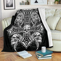 Skull Skeleton Inverted Cross Blanket Version #1 Out Of 4