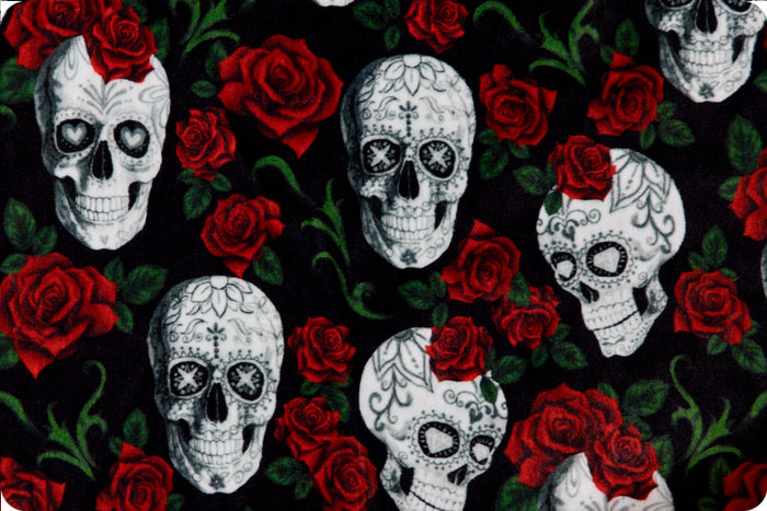Skulls N Roses Digital Cuddle® Scarlet - Shannon Fabrics