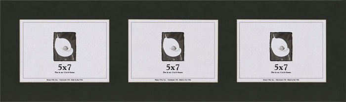 Smooth Black Mat With 3 Openings For 5X7 Images