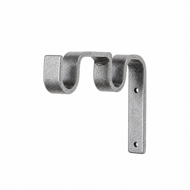 Standard Double Curtain Rod Mount - 7/8 in Heritage Silver