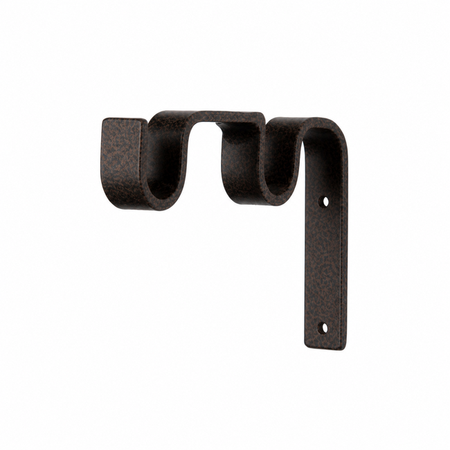 Standard Double Curtain Rod Mount - 7/8 in Iron Oxide