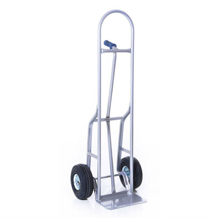 Steel Delivery Truck Single Pin Handle w/ Pneumatic Wheels (55"H) in Blue by Dutro