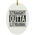 Straight Outta Lithuania - MDF Oval Ornament - Lithuania Strong