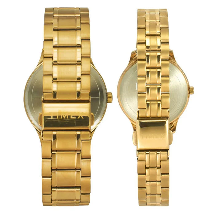 Timex Empera Pairs Black Dial Round Case Day-Date + 3 Hands Function Watch -TW00PR283