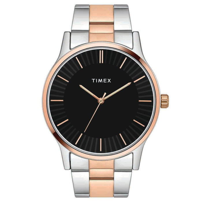 Timex Fashion Men's Black Dial Round Case 3 Hands Function Watch -TW0TG8305