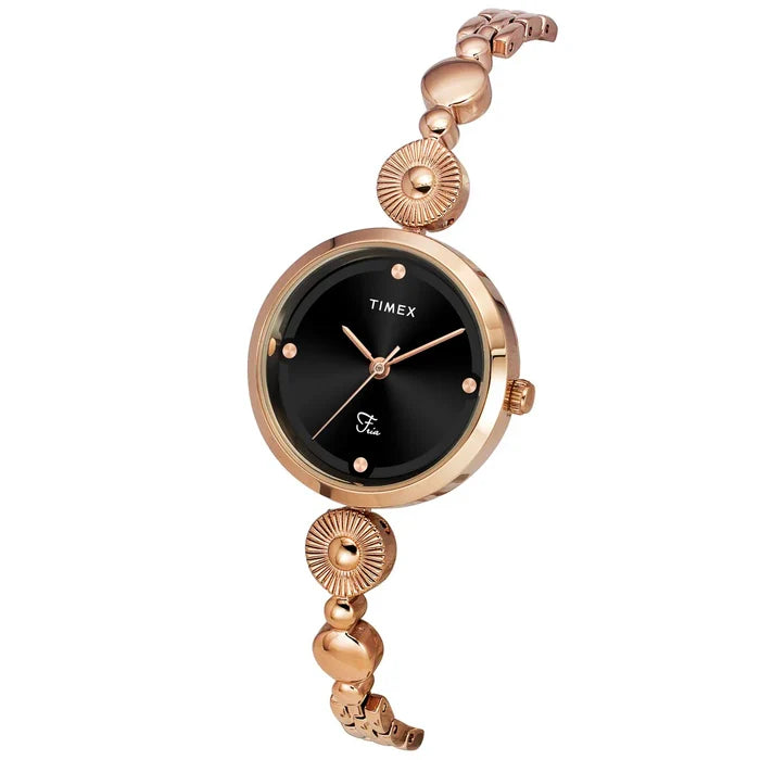 Timex Fria Women Black Round Analog Watch - TWEL18203