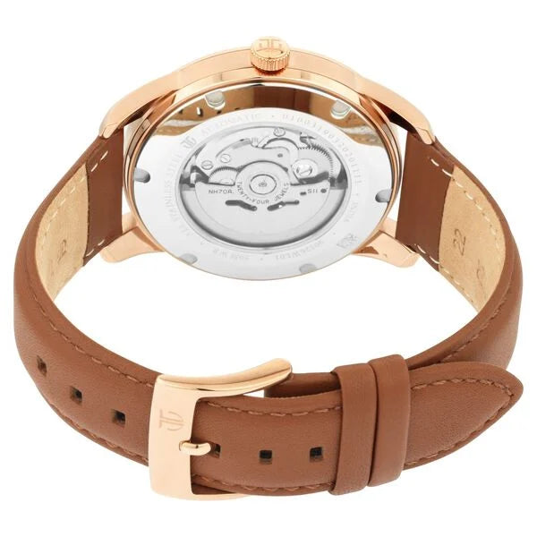Titan Automatics Silver Dial Automatic Leather Strap Watch for Men 90126wl01