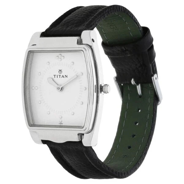 Titan Braille Silver Dial Analog Leather Strap watch for Men nr1854sl01 / 1854sl01