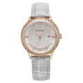 Titan Bright Leathers Quartz Analog with Date Silver Dial Leather Strap for Women 95247wl03