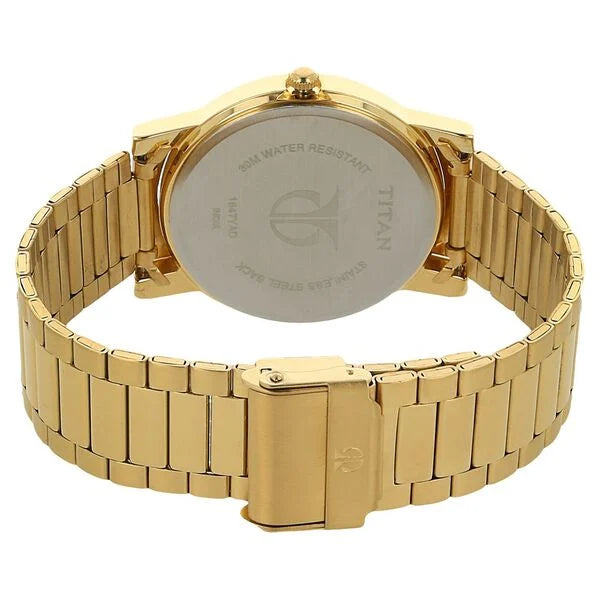 Titan Champagne Dial Analog Stainless Steel Strap Watch for Men nm1647ym02 / 1647YM02
