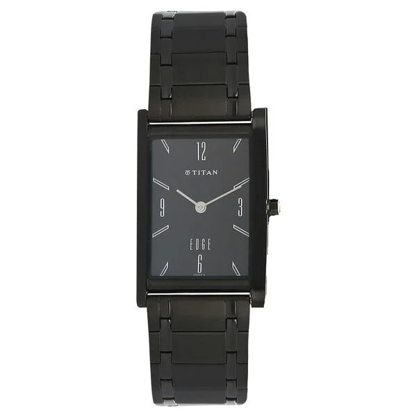Titan Edge Black Dial Analog Stainless Steel Strap Watch for Men 1043nm01