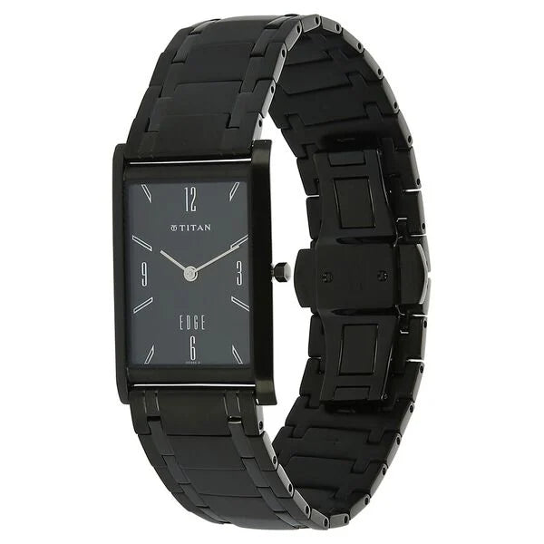 Titan Edge Black Dial Analog Stainless Steel Strap Watch for Men 1043nm01