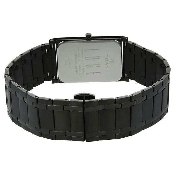 Titan Edge Black Dial Analog Stainless Steel Strap Watch for Men 1043nm01