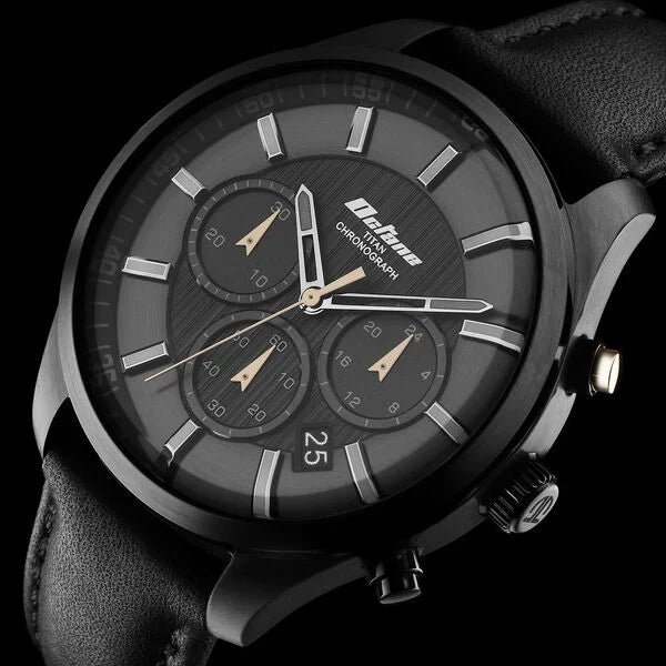 Titan Octane Classic Sporty Black Dial Chronograph Leather Strap watch for Men 90154nl01
