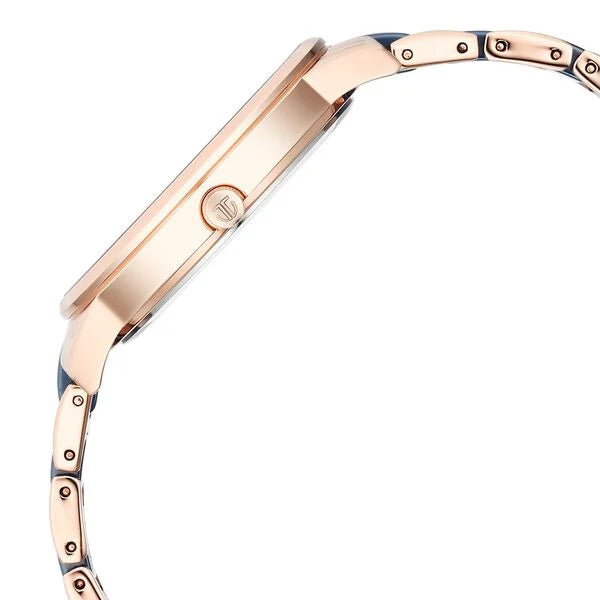 Titan Purple Ceramics Blue Dial Analog Steel and Ceramic Strap watch for Women 95213kd03