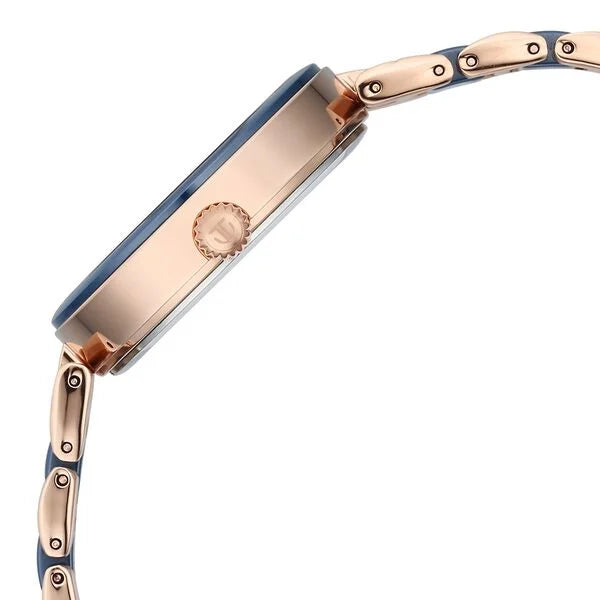 Titan Purple Ceramics Blue Dial Watch for Women 95214kd05