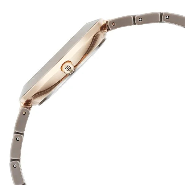Titan Purple Ceramics Quartz Analog Brown Dial Ceramic Strap Watch for Women 95189kc09