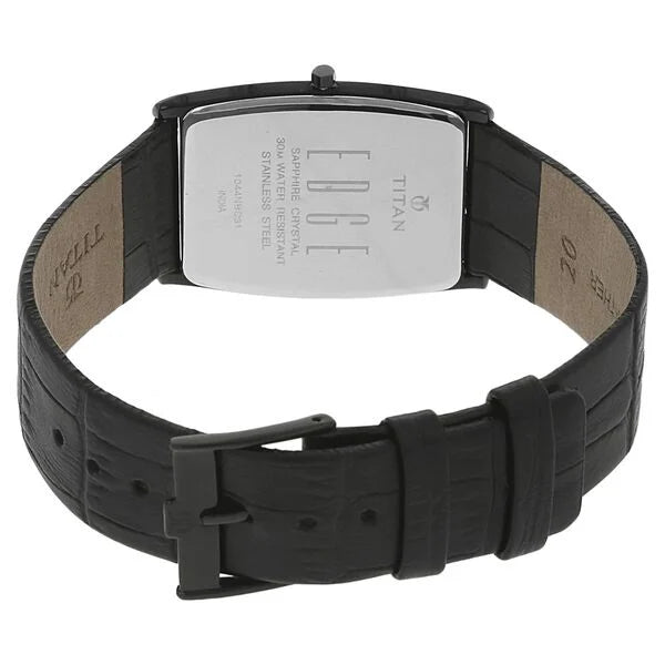 Titan Quartz Analog Black Dial Leather Strap Watch for Men 1044nl01