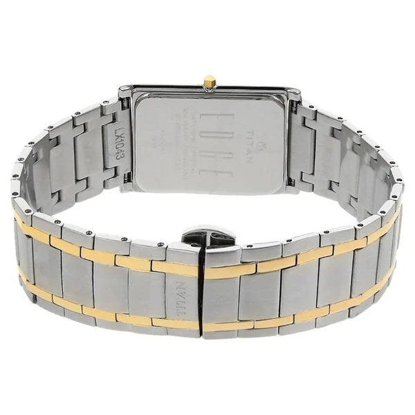Titan Quartz Analog Champagne Dial Stainless Steel Strap Watch for Men 1043bm01