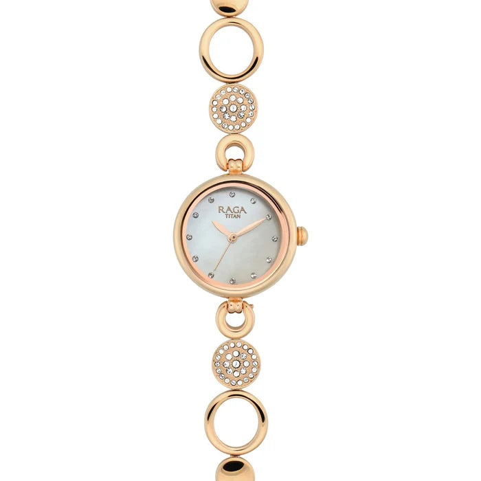 Titan Raga Mother of Pearl Dial Women Watch With Metal Strap 311wm05