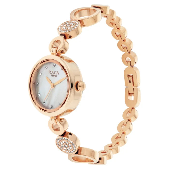 Titan Raga Mother of Pearl Dial Women Watch With Metal Strap 311wm05