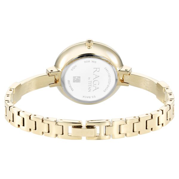 Titan Raga Showstopper Quartz Analog Mother Of Pearl Dial Metal Strap Watch for Women 95273ym01