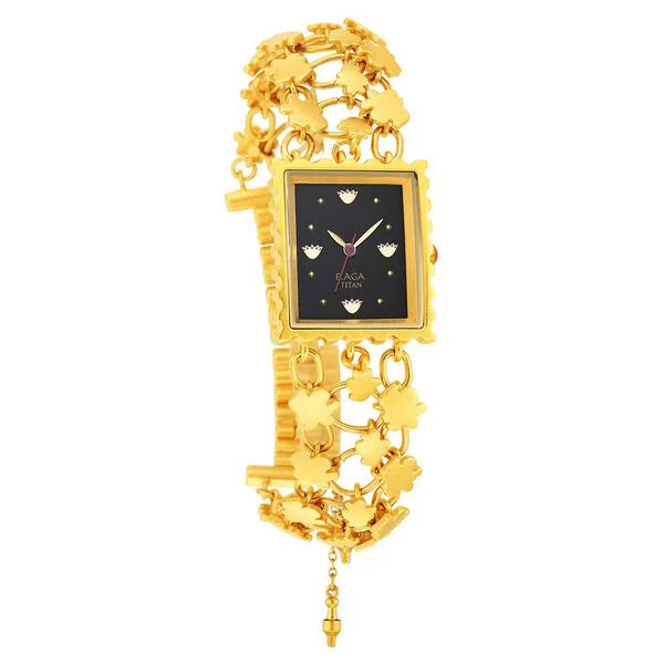 Titan Raga X Masaba Black Dial Analog Steel and Metal Strap watch for Women 95173ym01