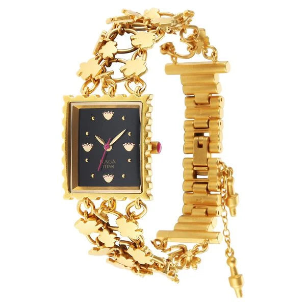 Titan Raga X Masaba Black Dial Analog Steel and Metal Strap watch for Women 95173ym01