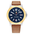 Tommy Hilfiger Blue Dial Brown Colour Leather Strap Watch for Men th1710529