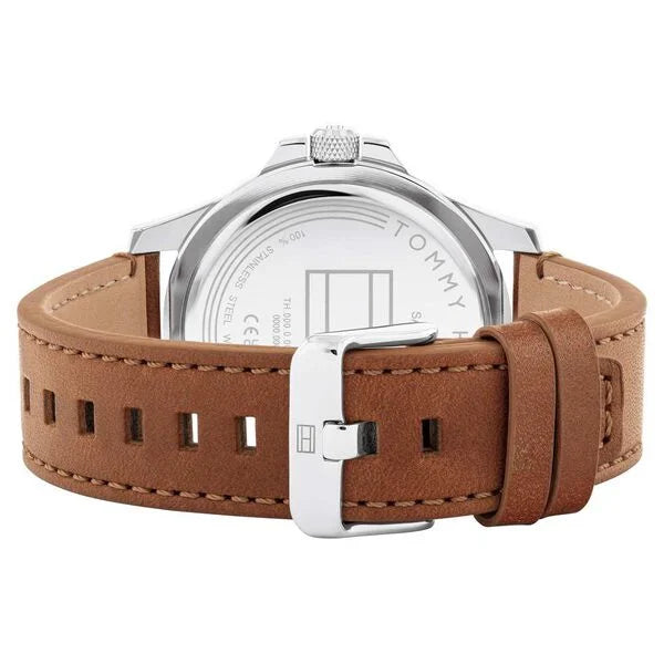 Tommy Hilfiger Blue Dial Brown Colour Leather Strap Watch for Men th1710529