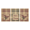 VHC Brands Connell Pinecone Plaid Cotton Kitchen & Dish Towel Set, 3 Absorbent Rustic Farmhouse Lodge Decor Tea Towels, 19x28 Inch
