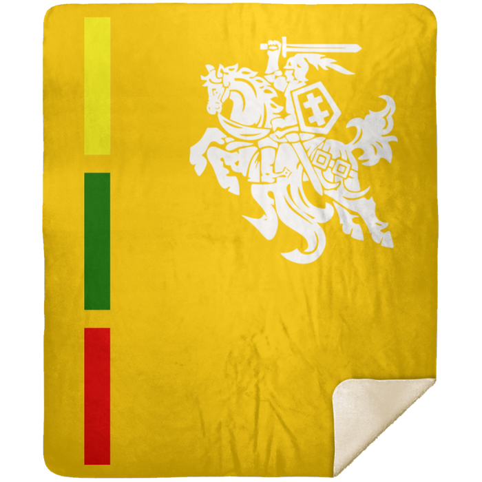 Warrior Vytis - Premium Mink Sherpa Blanket 50x60 - Lithuania Strong