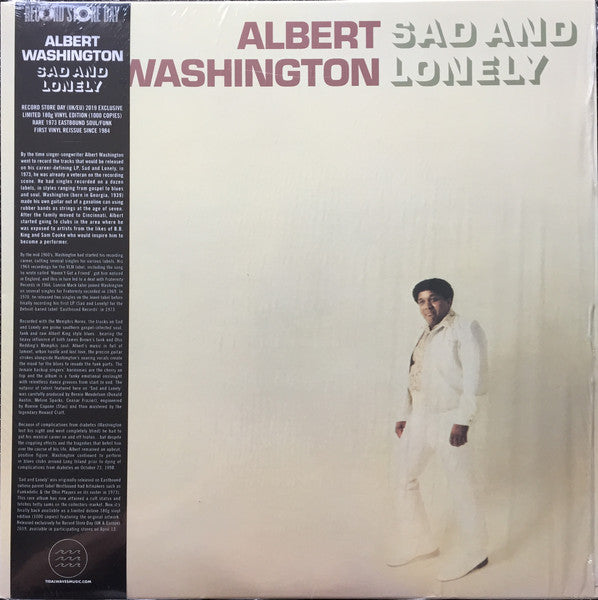 Washington, Albert – Sad and Lonely [MARKED DOWN] – New LP