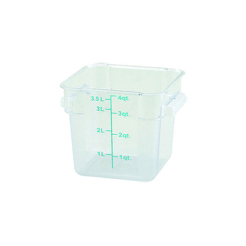 Winco PCSC-4C 4Qt Polycarbonate Clear Square Food Container