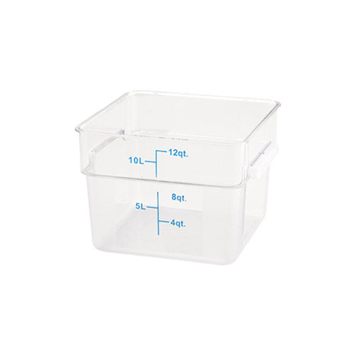 Winco PTSC-12 12 Qt Polypropylene Clear Square Food Container