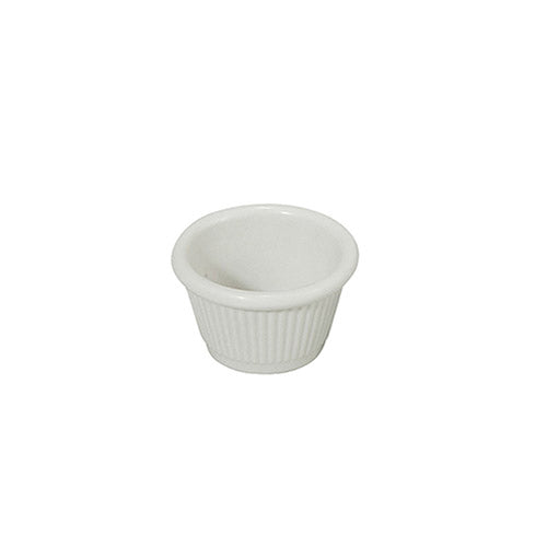 Winco RFM-4W 4 Oz Fluted White Melamine Ramekin