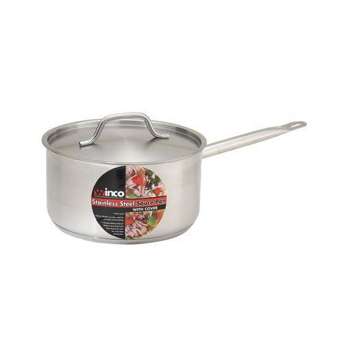 Winco SSSP-6 6 Qt Premium Stainless Steel Sauce Pan With Cover