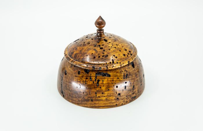 Wormy Butternut Vessel with Lid